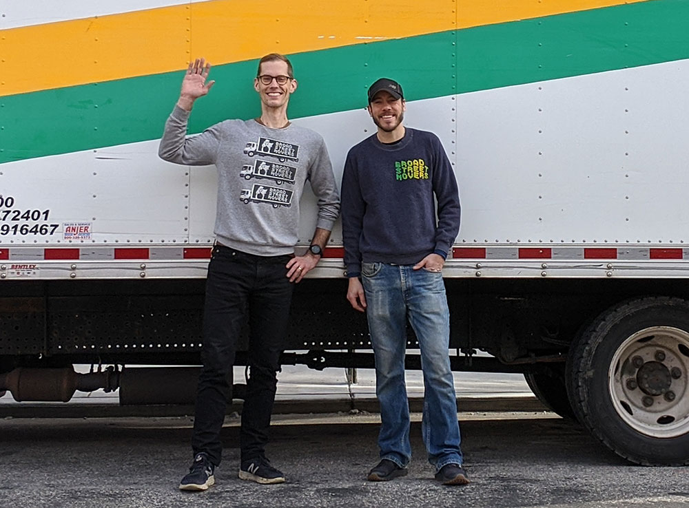 Broad Street Movers, Philadelphia’s friendliest movers, waving hello while providing home moving services.