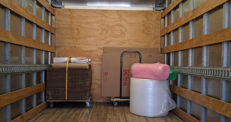 A moving pod packed by Broad Street Movers to store a valued customer’s items for a long-distance move.