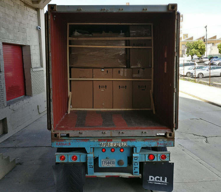 A tightly-packed moving truck expertly loaded by the Philadelphia movers at Broad Street Movers.